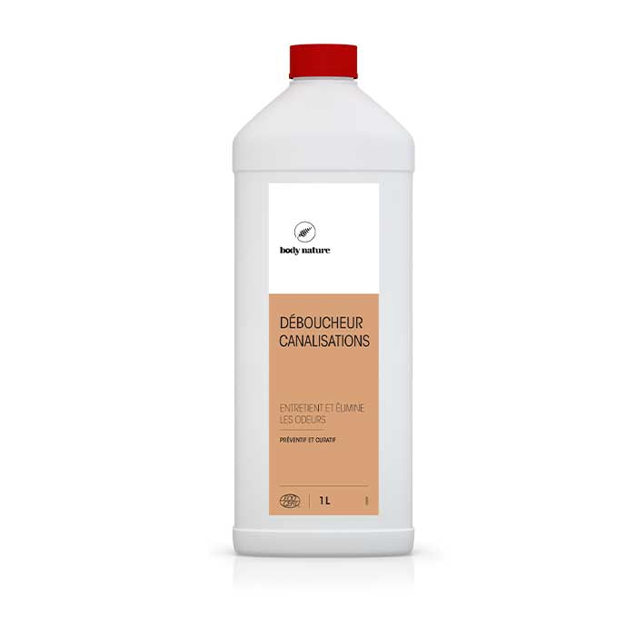 Produit qui débouche, désodorise et entretient vos canalisations. Format 1L