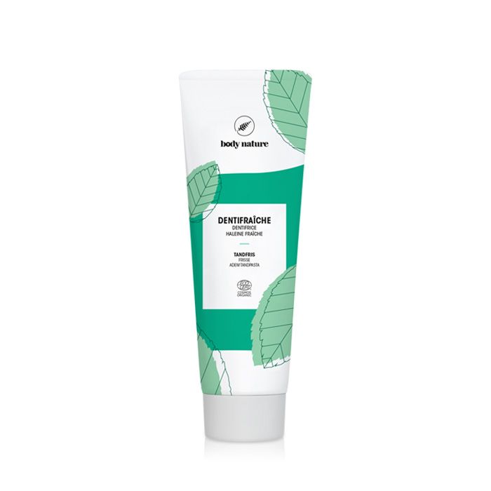 Tube d'un dentifrice à la menthe verte et menthol