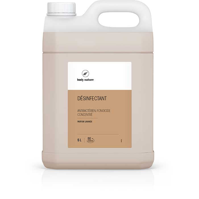 Désinfectant senteur lavande en format 5L. Désinfecte toutes les surfaces de la maison