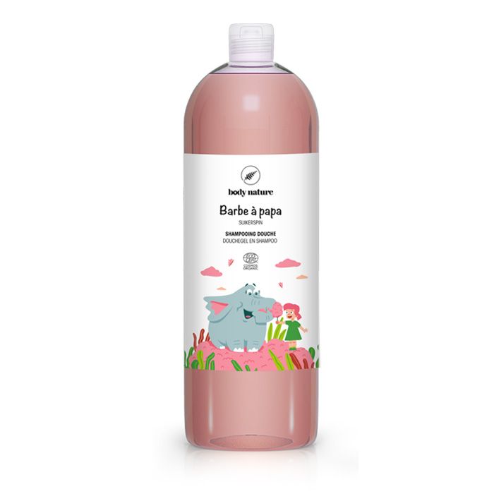 Flacon du Gel douche et shampooing pour enfants : 2-en-1 à la barbe à papa