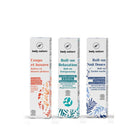 Trio de roll-ons. Ce trio contient : un roll-on pour les coups et les bosses (6ml), un roll-on relaxation (6ml) et un roll-on "Nuit douce" (6ml)