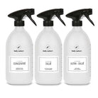 Lot de 3 flacons en verre pour les 3 différentes dilutions du Propre (nettoyant multi-usage concentré)